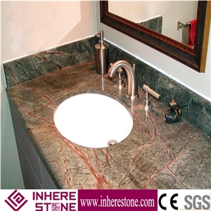 Chinese Mirage Green Bathroom Vanity Top/ Green Glory Single Sink Bathroom Tops/ Fancy Green Countertops