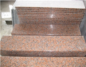 G562 Granite Stair Steps,Red Maple Leaf Deck Stair Riser,G562 Red Stair Treads,Granite Staircase