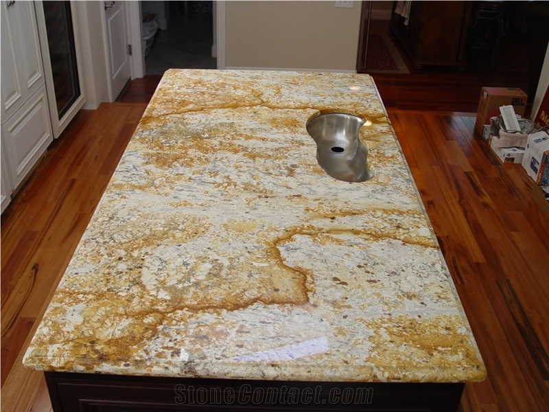 Giallo Imperial Granite Kitchen Island Top Yellow Kitchen Counter