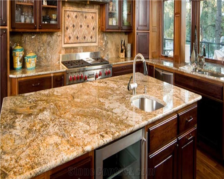 Giallo Imperial Granite Kitchen Island Top,Yellow Kitchen Counter Top ...