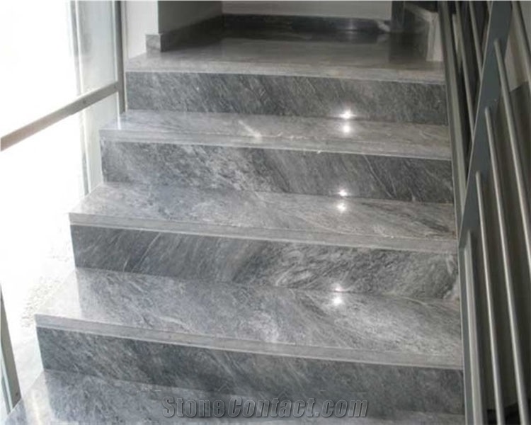 Grey Marble Satircase ,Blue Savoy Grey Marble Stair Step