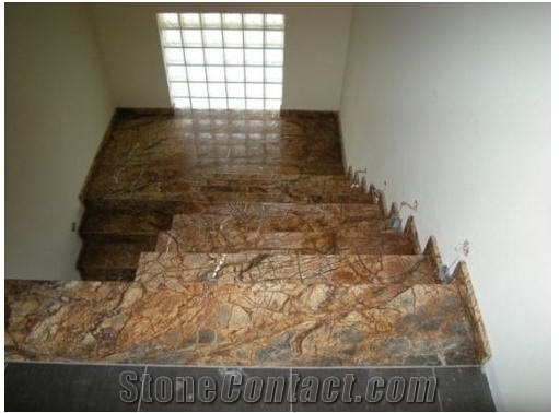 Rain Forest Brown Stair Treads, Marble Stair Step
