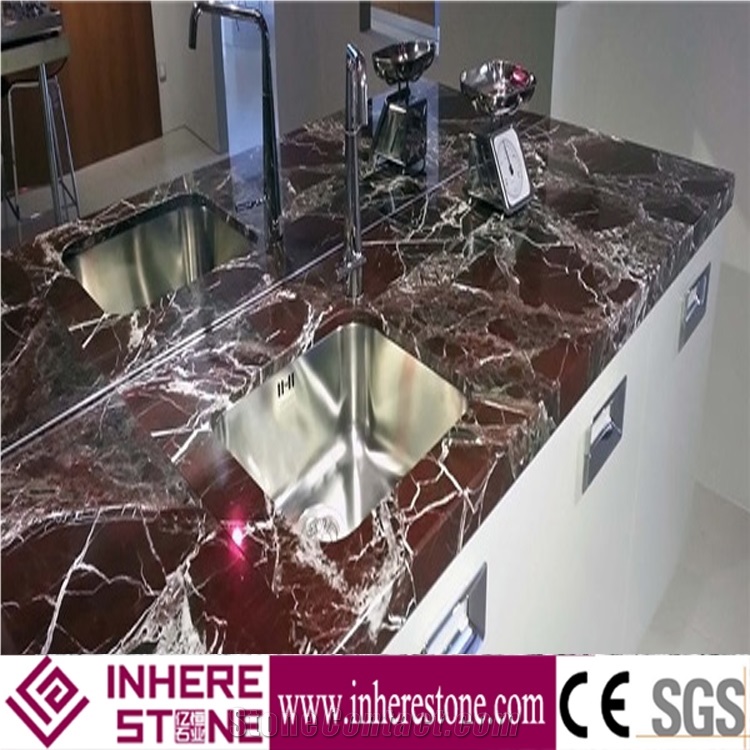 Red Kitchen Bar Top,Rosso Levanto Marble Countertop,Island Top