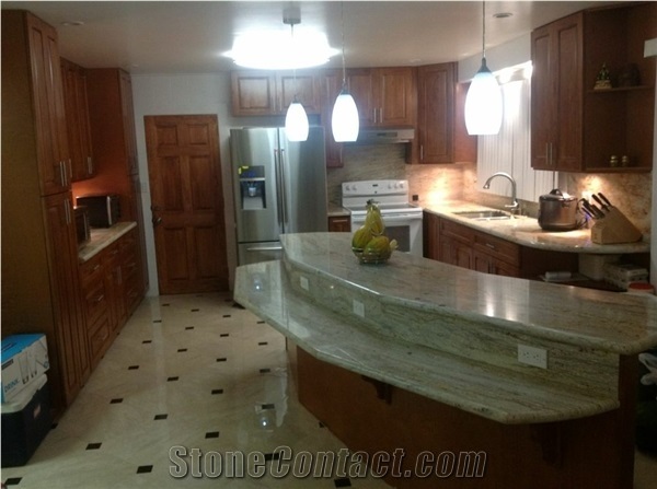 River White Kitchen Island Top,Granite White Kitchen Countertops,White Granite Bar Top,Bench Top