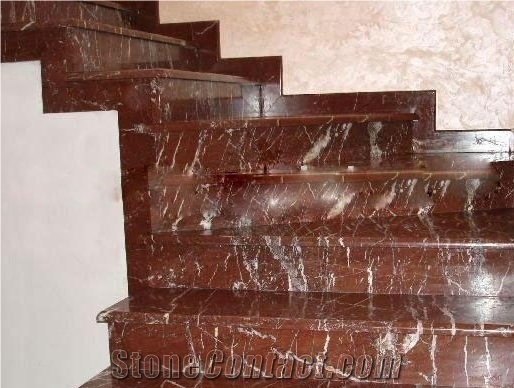 Rosso Levanto Marble Stair Riser ,Red Stair Step