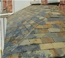 Rusty Slate Roof Covering Tiles,Yellow Roof Tiles,Slate Roofing Coating