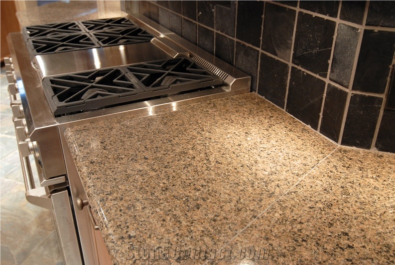 Sahara Beige Granite Kitchen, Granite Tile Bar Top