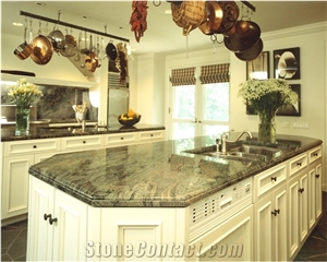 Verde Eco Granite Kitchen Desk Top,Granite Countertop,Island Top,Worktops