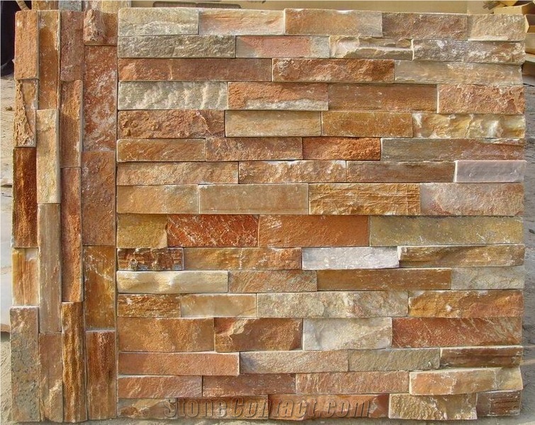 Yellow Wall Cladding,Slate Ledge Stone from China - StoneContact.com