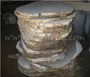 Chinan Hainan Black Basalt Paving / Bluestone Irregular Pvaing