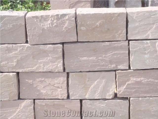 Buff Brown Sandstone Wall Bricks, Sandstone Wall Stones