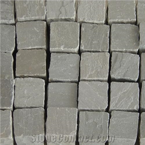 Kandla Grey Sandstone Cobbles, Grey Sandstone Setts