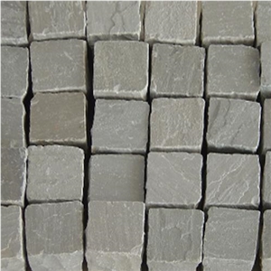Kandla Grey Sandstone Cobbles, Grey Sandstone Setts