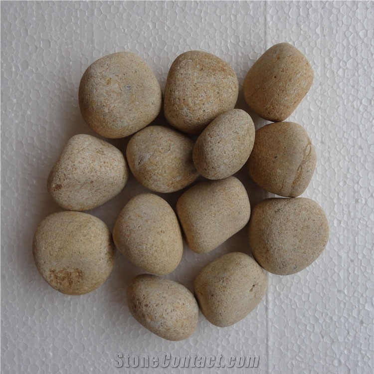 Mystic Gold Pebbles, Beige Sandstone Pebbles, Mint Sandstone Pebbles, River Bed Pebbles