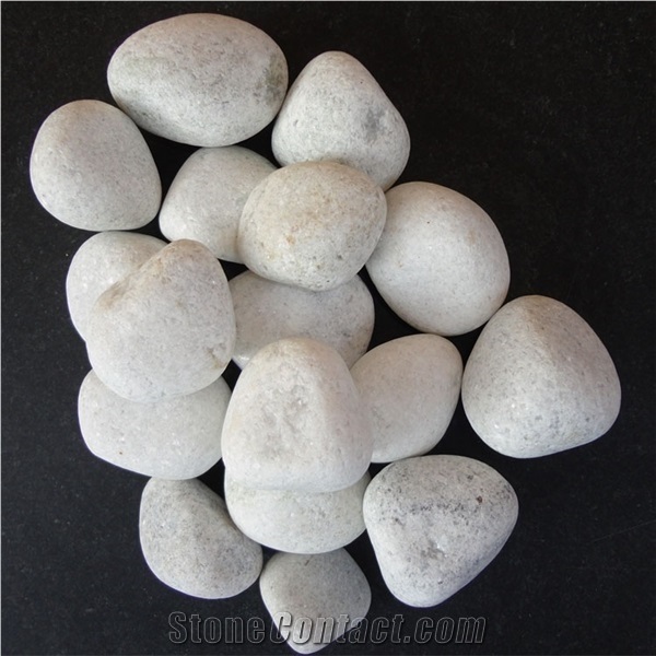 White Marble Pebbles, Crystal White Pebbles, Marble River Bed Pebbles
