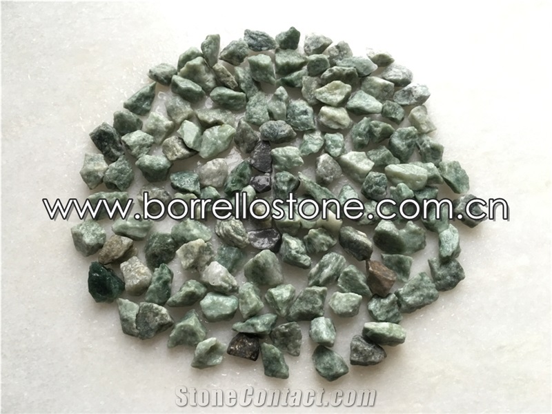 Colored Green Granite Gravel, Natural Green Pebble Stone