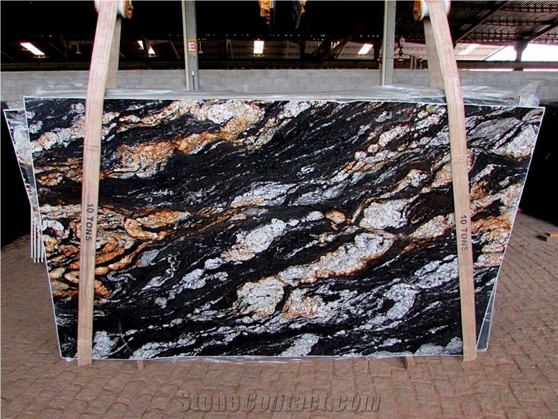 Magma Black Granite Tiles & Slabs, Wall Tiles, Black Brazil Magma Granite Pattern