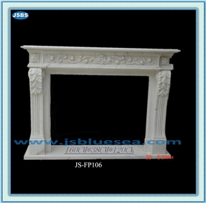 Custom Designed Marble Fireplace