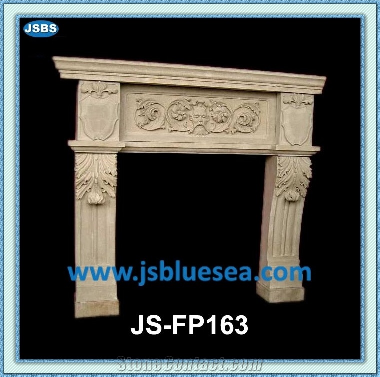 Marble Fireplace Surround, Handcarved Fireplace