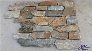 Rustic Edges Natural Thin Stone Veneer, Gold Stone Veneer Panel, Golden Thin Stone Veneer Corners, Split Loose Stone Veneer