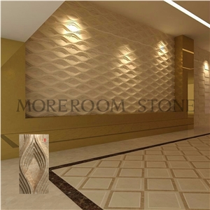 3d Marble Background Decoration,Polished Cappuccino Beige Marble for Wall Design,Decorative Marble Tile for Background Design