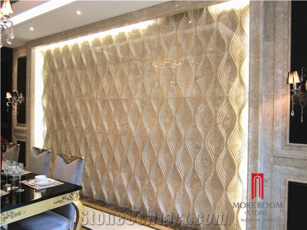 3d Marble Background Decoration,Polished Cappuccino Beige Marble for Wall Design,Decorative Marble Tile for Background Design