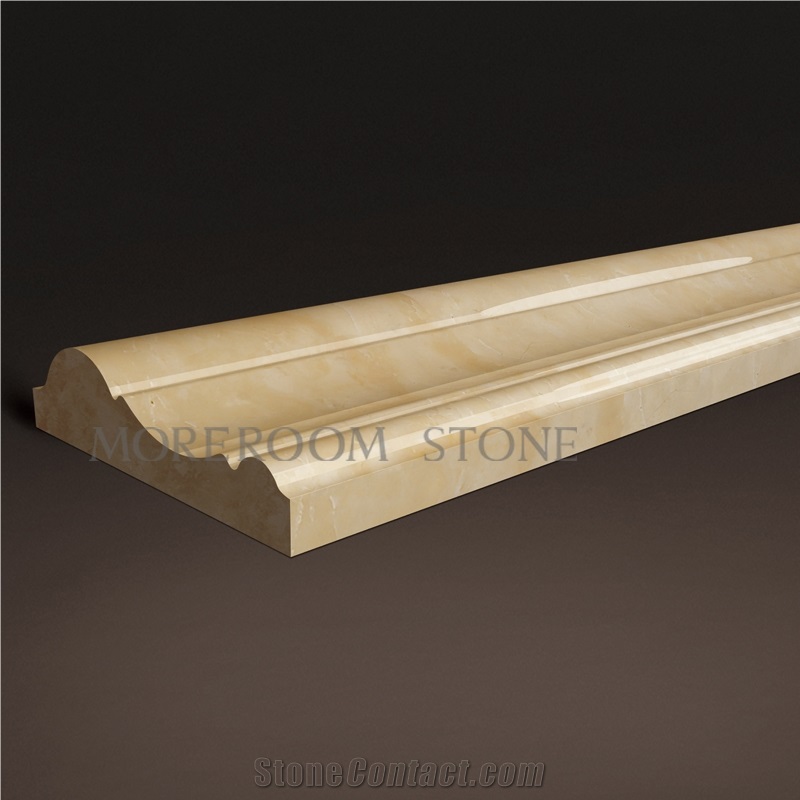 Beige Cappucino Marble Laminated with Aluminum Moulding for Tiny House