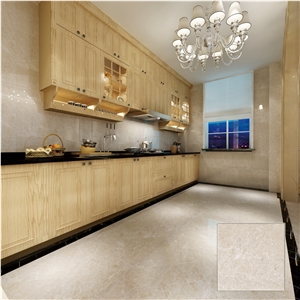 Beige Marble Look Vitrified Ceramic Kitchen Wall Tile