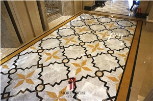 Chinese Factory Grey Marble Waterjet Medallion Marble Flooring Design