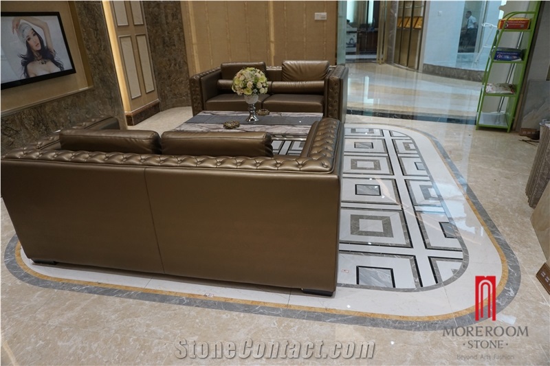 Floor Marble Tiles Glazed Porcelain Hall Flooring Tiles Classic Square Design