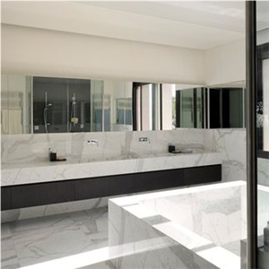 Greece Volakas White Marble Laminated Tile for Flooring Design