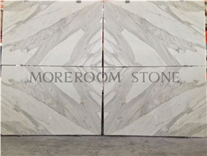 Italian Big Size Bookmatched Calacatta White Marble Stone