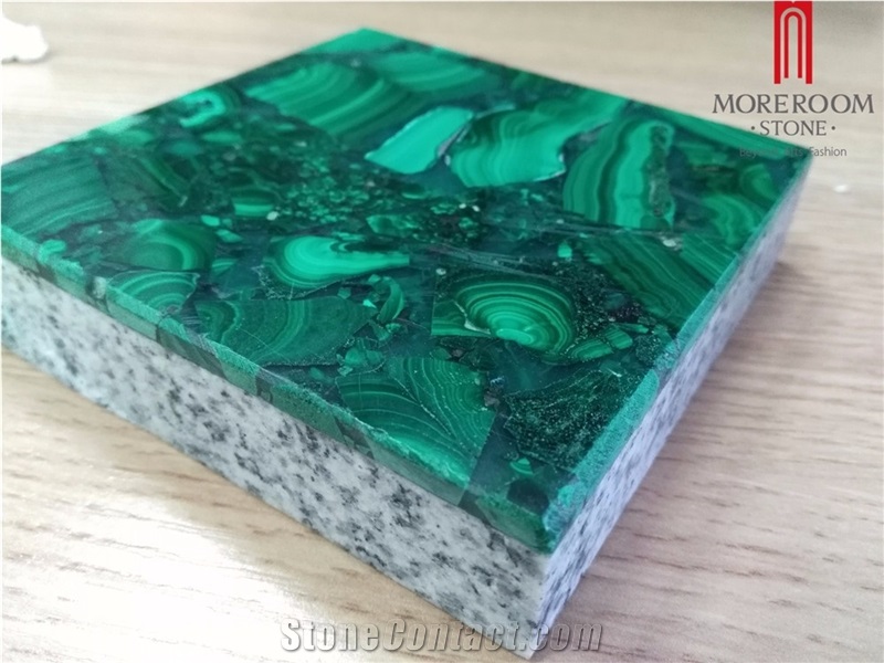Malachite Composite Tiles with Granite Backing