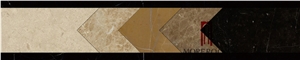 Multicolor Marble Flooring Border Designs, Waterjet Marble Borders Tile