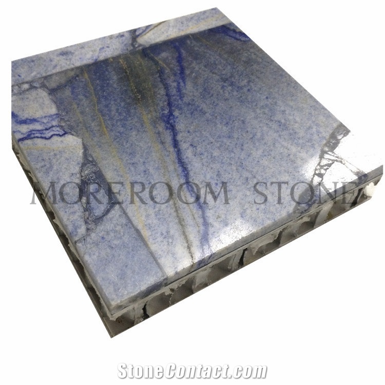 Polished Blue Azul Bahia Laminated Granite Panel for Wall Decoration