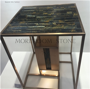 Polished Gemstone Tiger Eye Countertop for Sale