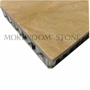 Polished Golden Jade Floor Tile, Aluminated Golden Onyx Tile, Water Jet Golden Onyx Flooring Tiles