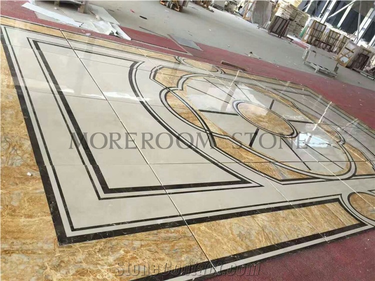 Polished Golden Jade Floor Tile, Aluminated Golden Onyx Tile, Water Jet Golden Onyx Flooring Tiles