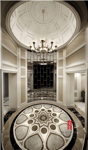Round Marble Medallion for Hotel Lobby Marble Floor Design Pictures
