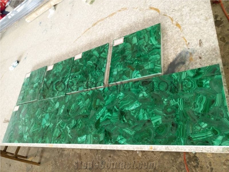 Semi Precious Stone Malachite Green Tile