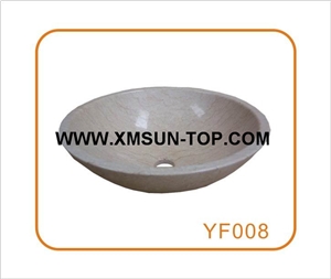 Beige Marble Kitchen Sinks&Basins/Light Yellow Stone Bathroom Sinks&Basin/Round Sinks&Basins/Natural Stone Basins&Sinks/Wash Basins/Interior Decorative