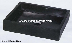 Black Kitchen Sinks&Basins(50*40*10cm)/Dark Black Stone Bathroom Sinks&Basin/Rectangle Sinks&Basins/Natural Stone Basins&Sinks/Wash Basins/Interior Decorative