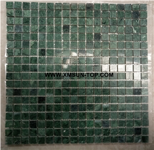 Dark Green Square Stone Mosaic/Polished Dark Green Stone Mosaic/Wall Mosaic/Floor Mosaic/Interior Decoration/Customized Mosaic Tile/Mosaic Tile for Bathroom&Kitchen&Hotel Decoration