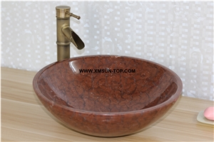 Dark Red Stone Bathroom Sinks&Basin/Round Sinks&Basins/Natural Stone Basins&Sinks/Wash Basins/Interior Decorative