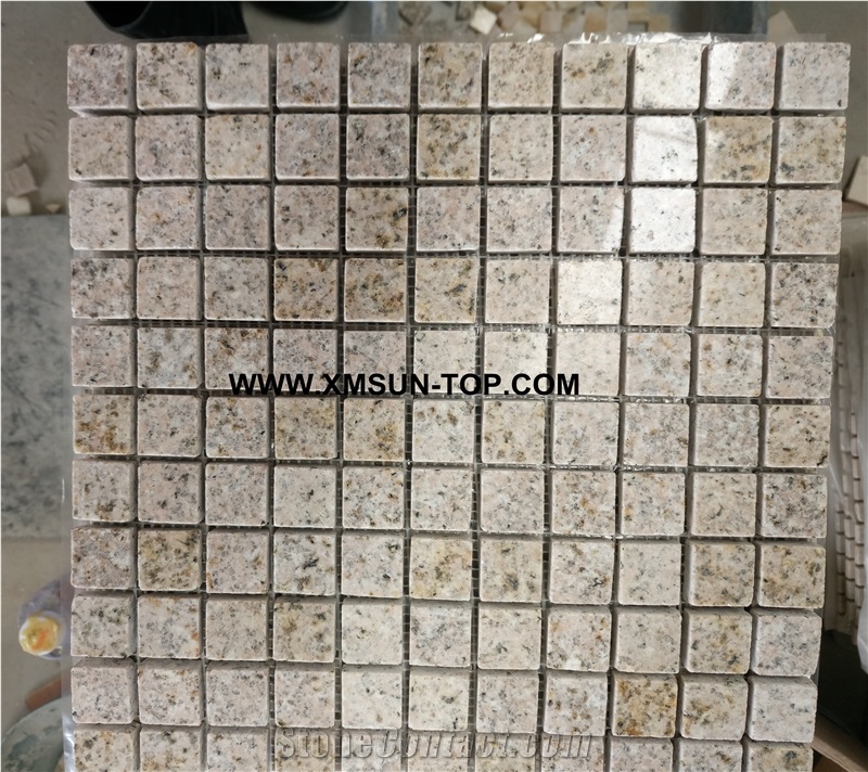G682 Granite Square Mosaic/Rusty Yellow Granite Decorative Mosaic/Stone Mosaic/Wall Mosaic/Floor Mosaic/Interior Decoration/Customized Mosaic Tile/Mosaic Tile for Bathroom&Kitchen&Hotel Decoration