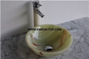 Green Stone Kitchen Sinks&Basins/Light Green Stone with Brown Veins Bathroom Sinks&Basin/Round Sinks&Basins/Natural Stone Basins&Sinks/Wash Basins/Interior Decorative