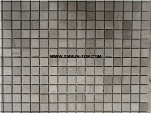 Light Grey Square Stone Mosaic/Natual Stone Mosaic/Stone Mosaic Patterns/Wall Mosaic/Floor Mosaic/Interior Decoration/Customized Mosaic Tile/Mosaic Tile for Bathroom&Kitchen&Hotel Decoration