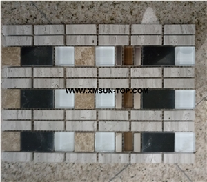 Multicolor Linear Strips Mosaic/Composited Mosaic/Wall Mosaic/Floor Mosaic/Interior Decoration/Customized Mosaic Tile/Mosaic Tile for Bathroom&Kitchen&Hotel Decoration