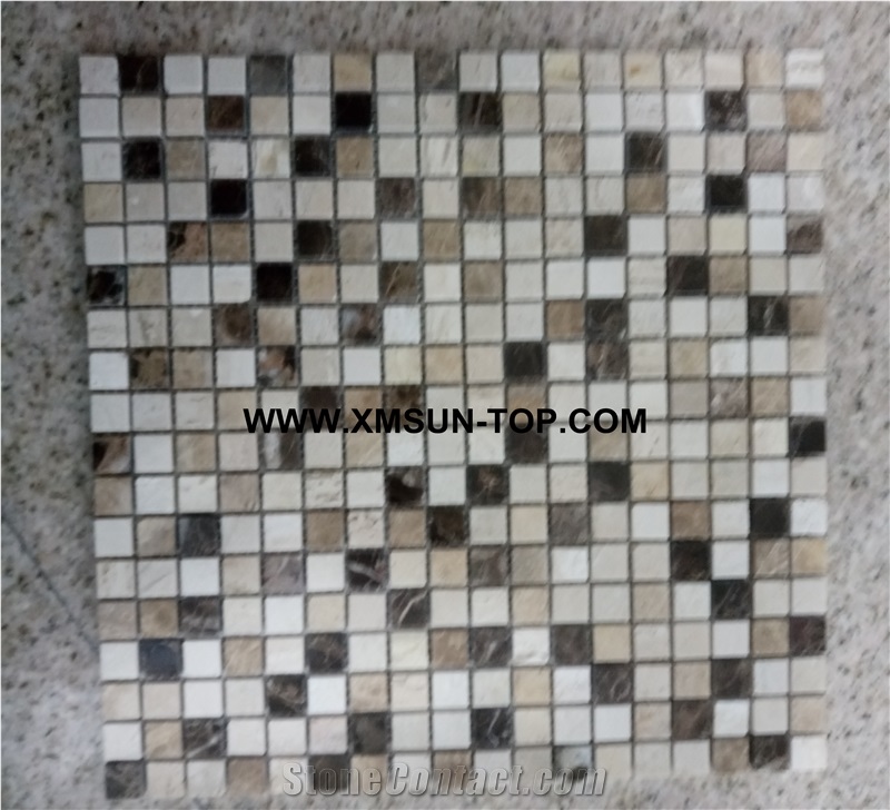 Multicolor Square Stone Mosaic/Composited Stone Mosaic/Stone Mosaic Patterns/Wall Mosaic/Floor Mosaic/Interior Decoration/Customized Mosaic Tile/Mosaic Tile for Bathroom&Kitchen&Hotel Decoration