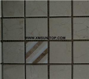 Polished Beige Stone Square Mosaic/Natural Stone Mosaic/Stone Mosaic Patterns/Wall Mosaic/Floor Mosaic/Interior Decoration/Customized Mosaic Tile/Mosaic Tile for Bathroom&Kitchen&Hotel Decoration